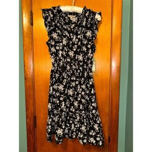 Nine Eight Black and White Boho Ruffle Cocktail Party Dress Size S